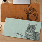 Custom Photo Desk Mat - Personalized Birthday Gifts For Dog Cat Lovers, Dog Dad And Mom, Cat Owners - Paws Make Life Sweeter