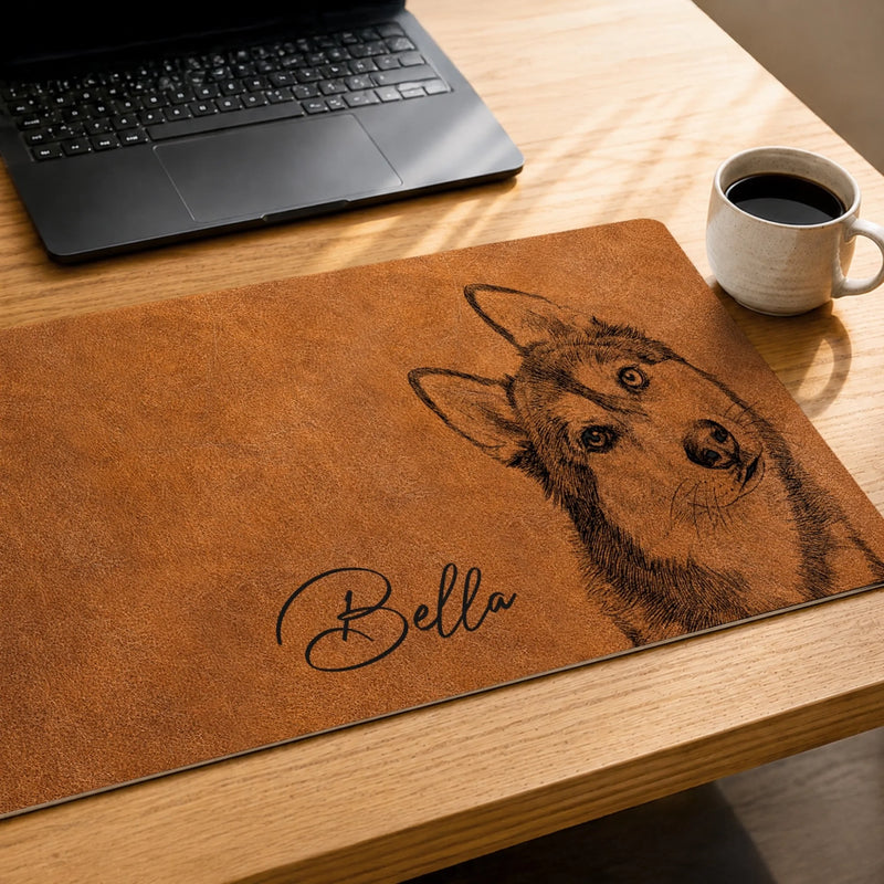 Custom Photo Desk Mat - Personalized Birthday Gifts For Dog Cat Lovers, Dog Dad And Mom, Cat Owners - Paws Make Life Sweeter