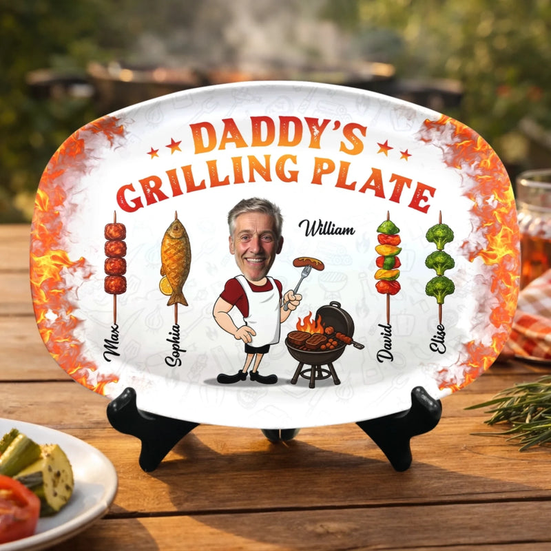 Personalised Platter – Father's Day Gifts For Dad, Grandpa – Dad In His Grilling Plate