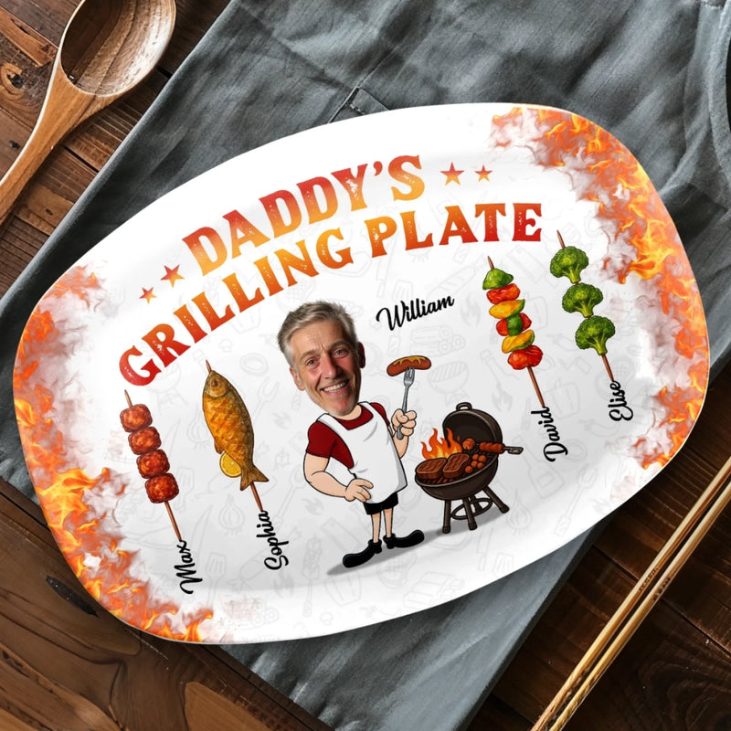 Personalised Platter – Father's Day Gifts For Dad, Grandpa – Dad In His Grilling Plate