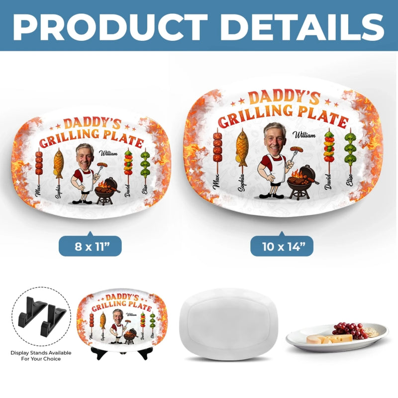 Personalised Platter – Father's Day Gifts For Dad, Grandpa – Dad In His Grilling Plate