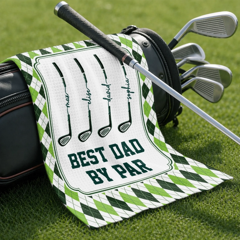 Custom Golf Towel - Personalized Father's Day Birthday Golf Gifts For Dad, Grandpa - Keep Calm & Golf On