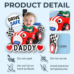 Custom Photo Acrylic Car Visor Clip - Personalized Father's Day Gifts For Dad, Grandpa - Tiny Smiles, Safe Miles