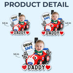 Custom Photo Acrylic Car Visor Clip - Personalized Father's Day Gifts For Dad, Grandpa - Tiny Smiles, Safe Miles
