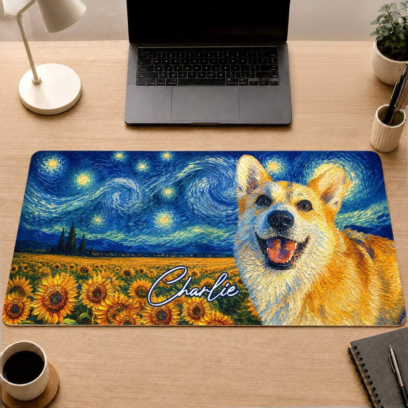 Custom Photo Desk Mat - Personalized Father's Day Birthday Gifts For Dog Cat Lovers, Dog Dad And Mom, Cat Owners - Paws Make Every Day Better