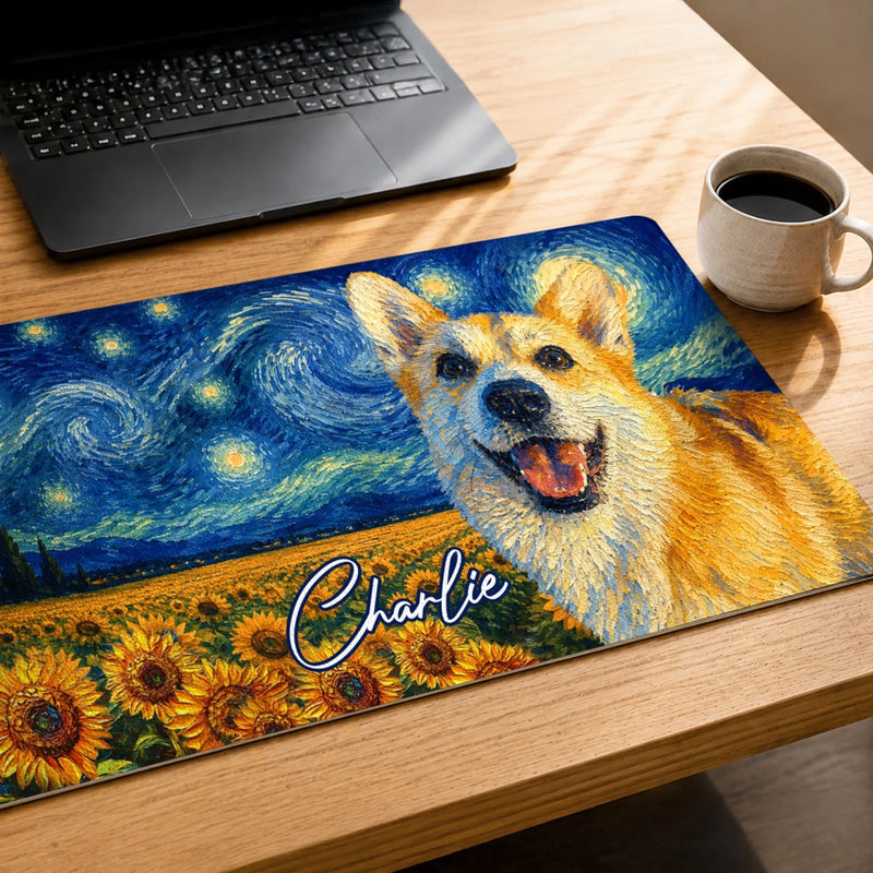 Custom Photo Desk Mat - Personalized Father's Day Birthday Gifts For Dog Cat Lovers, Dog Dad And Mom, Cat Owners - Paws Make Every Day Better
