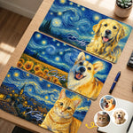 Custom Photo Desk Mat - Personalized Father's Day Birthday Gifts For Dog Cat Lovers, Dog Dad And Mom, Cat Owners - Paws Make Every Day Better