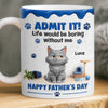Custom 3D Inflated Effect Printed Mug - Personalized Father's Day Gifts For Dog Cat Lovers, Dog Dad And Mom, Cat Owners - The Best Therapist Has Fur