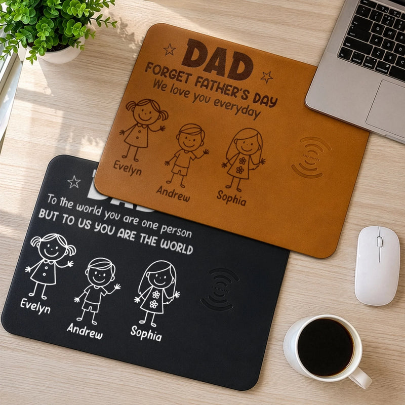 Custom Charging Mat - Personalized Father's Day Birthday Gifts For Dad, Grandpa - Forever Proud Of Dad