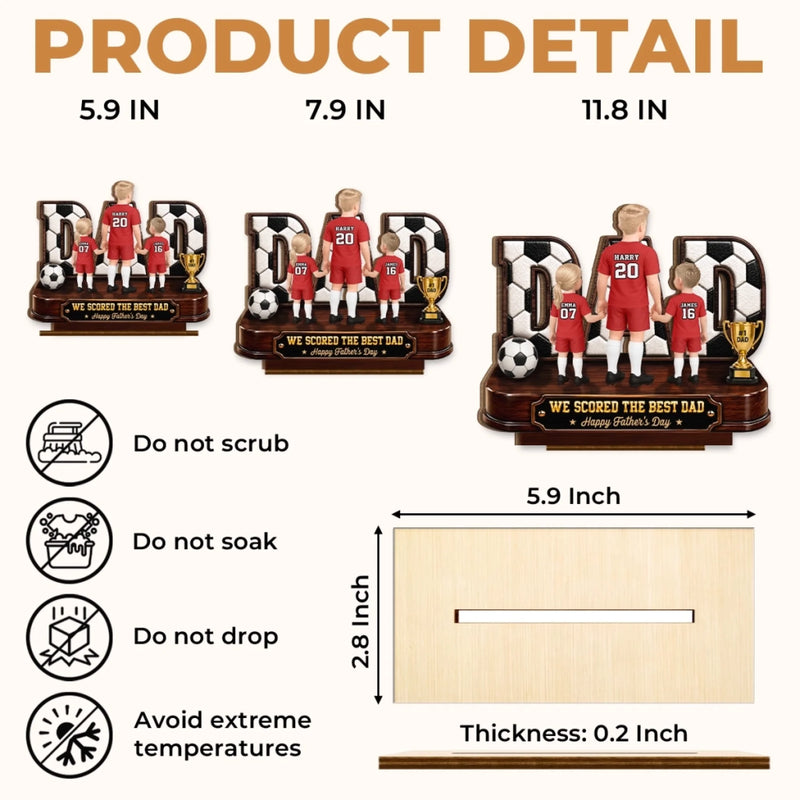 Custom LA 2026 Football Dad 2-Layered Wooden Plaque - Personalised Father's Day Gifts For Dad, Grandpa, Football Lovers, Sports Fans, Sports Lovers - Raised On Football Passion