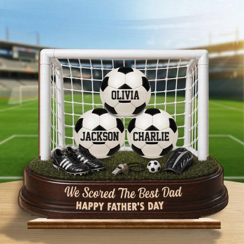 Custom LA 2026 Football Dad 2-Layered Wooden Plaque - Personalised Father's Day Gifts For Dad, Grandpa, Football Lovers, Sports Fans, Sports Lovers - Game Day, Dad Day