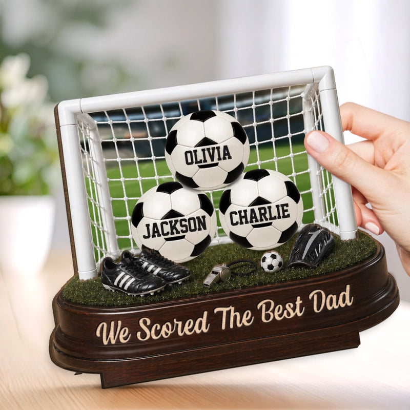 Custom LA 2026 Football Dad 2-Layered Wooden Plaque - Personalised Father's Day Gifts For Dad, Grandpa, Football Lovers, Sports Fans, Sports Lovers - Game Day, Dad Day