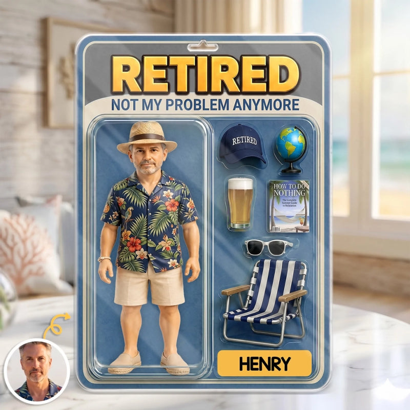 Custom Photo Action Figure Toy Box Acrylic Plaque - Personalised Retirement Gifts For Women, Men - Best Retirement Edition Ever
