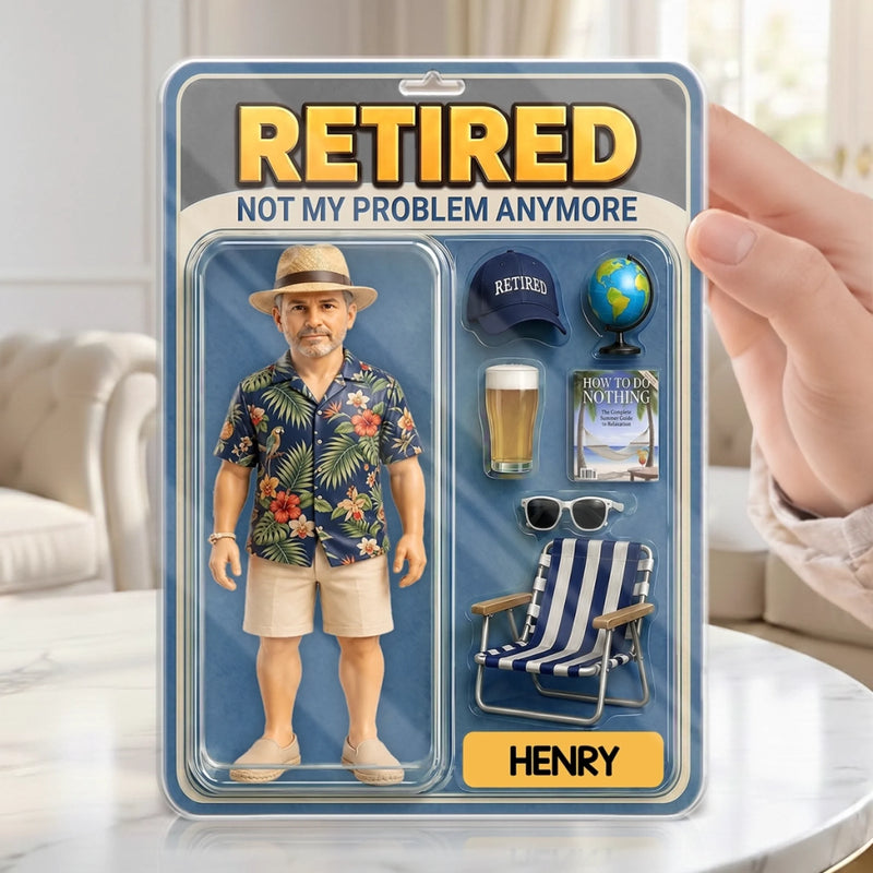 Custom Photo Action Figure Toy Box Acrylic Plaque - Personalised Retirement Gifts For Women, Men - Best Retirement Edition Ever
