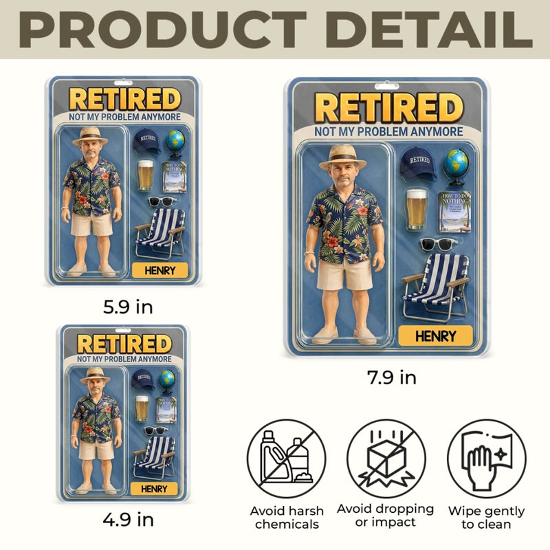 Custom Photo Action Figure Toy Box Acrylic Plaque - Personalised Retirement Gifts For Women, Men - Best Retirement Edition Ever