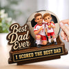 Custom Photo LA 2026 Football Dad 2-Layered Wooden Plaque - Personalised Father's Day Gifts For Dad, Grandpa, Football Lovers, Sports Fans, Sports Lovers - Kick Goals Make Memories