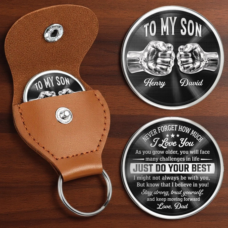 Custom Pocket Hug - Personalised Father's Day Gifts For Son - My Son My Pride
