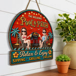 Custom Wood Sign - Personalized Summer Vacation And Travel Gifts For Husband And Wife, Him And Her - Our Happy Camper Oasis