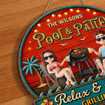 Custom Wood Sign - Personalized Summer Vacation And Travel Gifts For Husband And Wife, Him And Her - Our Happy Camper Oasis