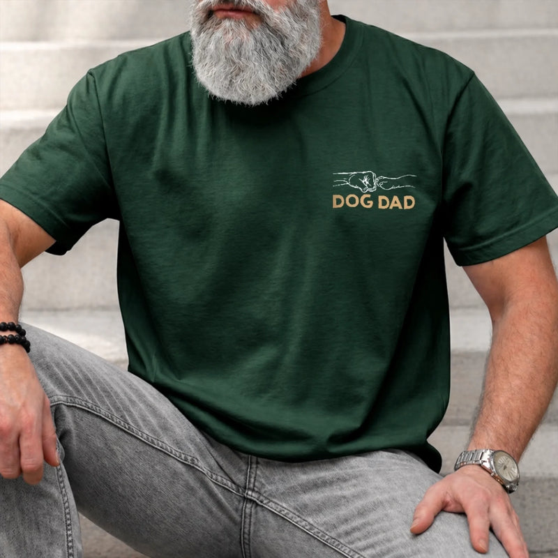 Custom Photo Unisex T-shirt - Personalised Father's Day Birthday Gifts For Dog & Cat Lovers, Dog Mum And Dad, Cat Owners - Rescued By My Fur Baby