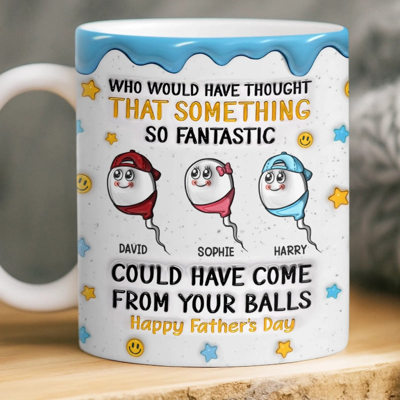Custom 3D Inflated Effect Printed Mug - Personalised Father's Day Birthday Gifts For Dad, Grandpa - Dad Fuel Activated
