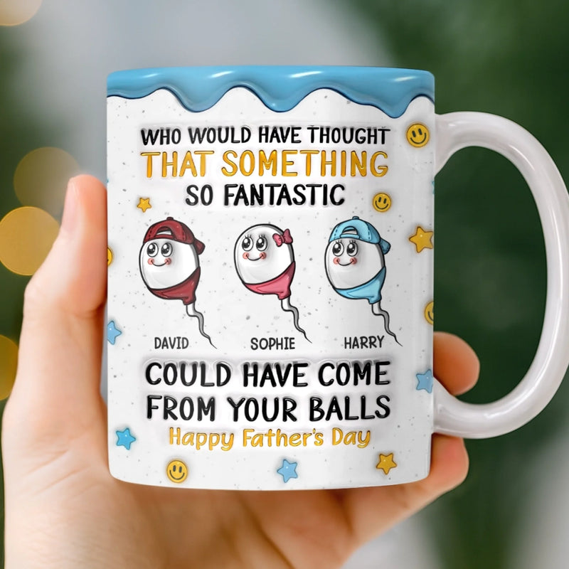Custom 3D Inflated Effect Printed Mug - Personalised Father's Day Birthday Gifts For Dad, Grandpa - Dad Fuel Activated
