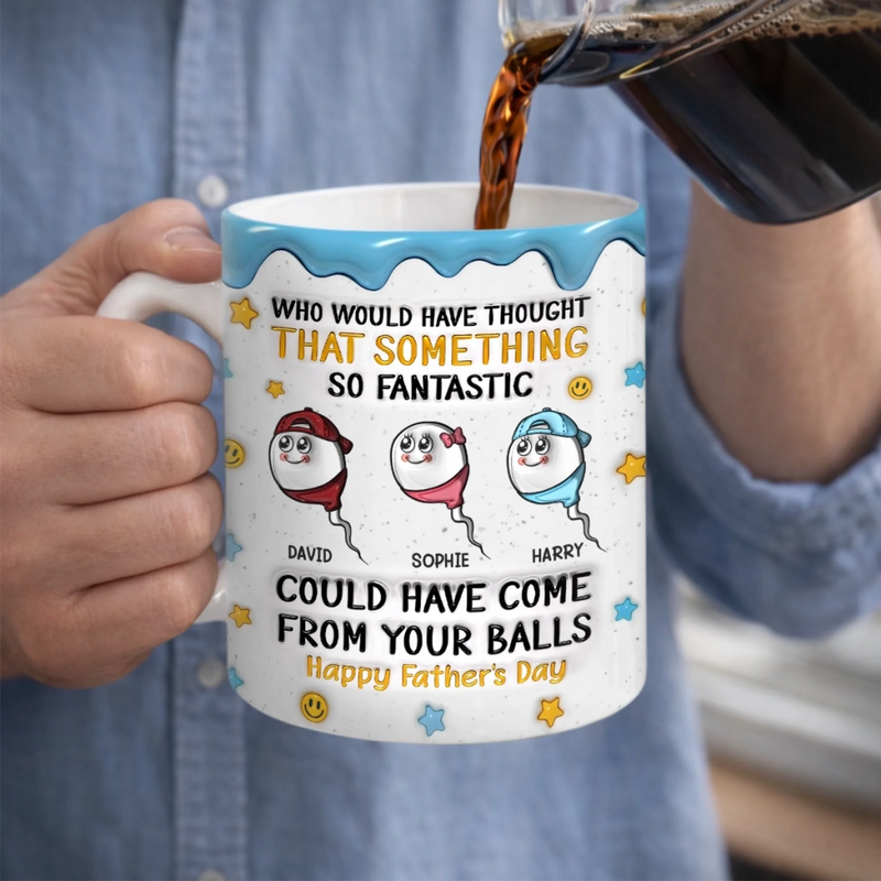 Custom 3D Inflated Effect Printed Mug - Personalised Father's Day Birthday Gifts For Dad, Grandpa - Dad Fuel Activated