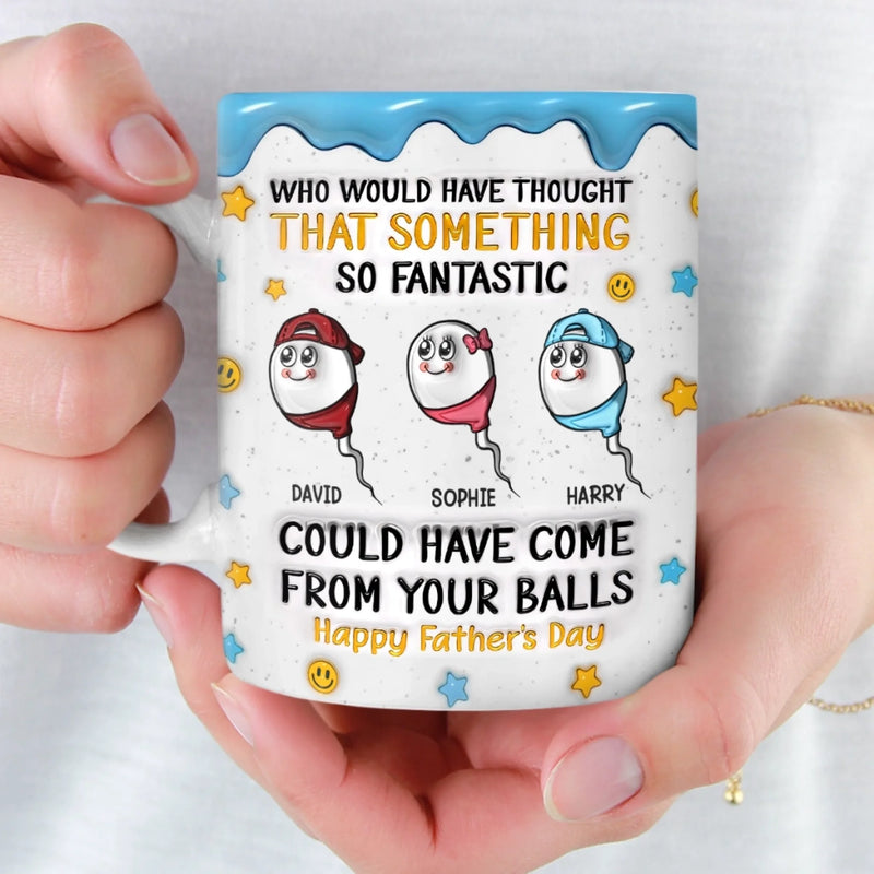 Custom 3D Inflated Effect Printed Mug - Personalised Father's Day Birthday Gifts For Dad, Grandpa - Dad Fuel Activated