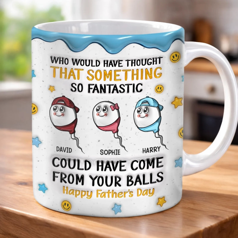 Custom 3D Inflated Effect Printed Mug - Personalised Father's Day Birthday Gifts For Dad, Grandpa - Dad Fuel Activated