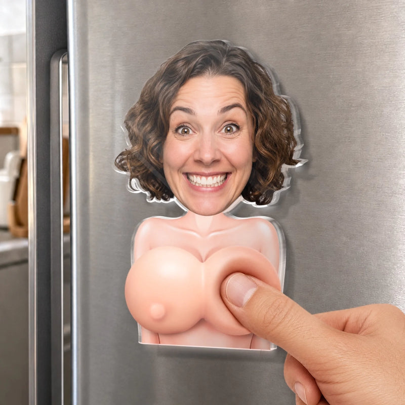 Custom Photo Squishy Acrylic Fridge Magnet – Personalised Anniversary Wedding Gifts For Husband And Wife, Him And Her – Thanks For Putting Up With Me