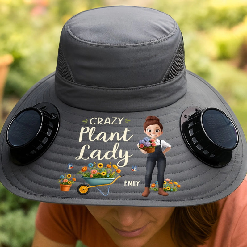 Custom Hat With Fans Solar Power - Personalized Birthday Garden Gifts For Gardeners - CEO Of The Little Backyard