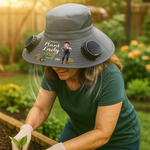 Custom Hat With Fans Solar Power - Personalized Birthday Garden Gifts For Gardeners - CEO Of The Little Backyard
