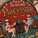 Custom Wood Sign - Personalized Summer Vacation And Travel Gifts For Husband And Wife, Him And Her - Our Happy Camper Oasis