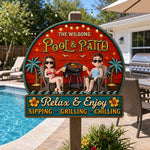 Custom Wood Sign - Personalized Summer Vacation And Travel Gifts For Husband And Wife, Him And Her - Our Happy Camper Oasis