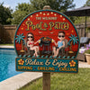 Custom Wood Sign - Personalized Summer Vacation And Travel Gifts For Husband And Wife, Him And Her - Our Happy Camper Oasis