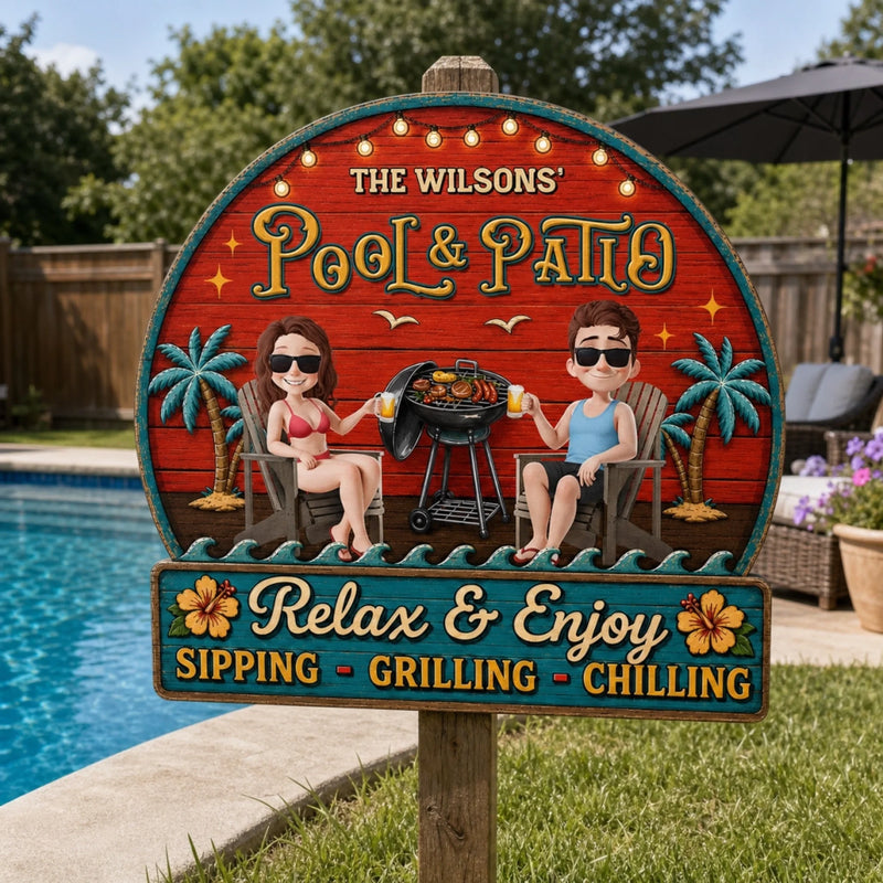 Custom Wood Sign - Personalized Summer Vacation And Travel Gifts For Husband And Wife, Him And Her - Our Happy Camper Oasis