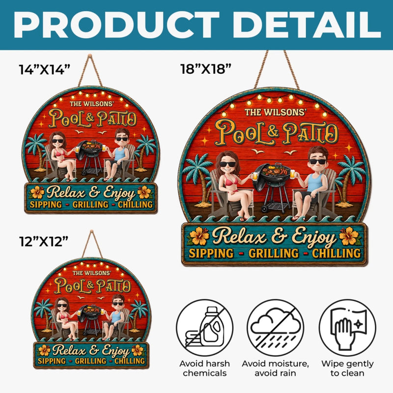Custom Wood Sign - Personalized Summer Vacation And Travel Gifts For Husband And Wife, Him And Her - Our Happy Camper Oasis
