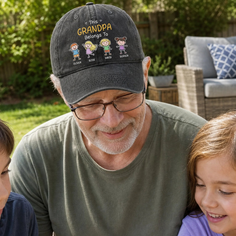 Custom Cap - Personalised Father's Day Gifts For Dad, Grandpa - Built Tough Raised Better