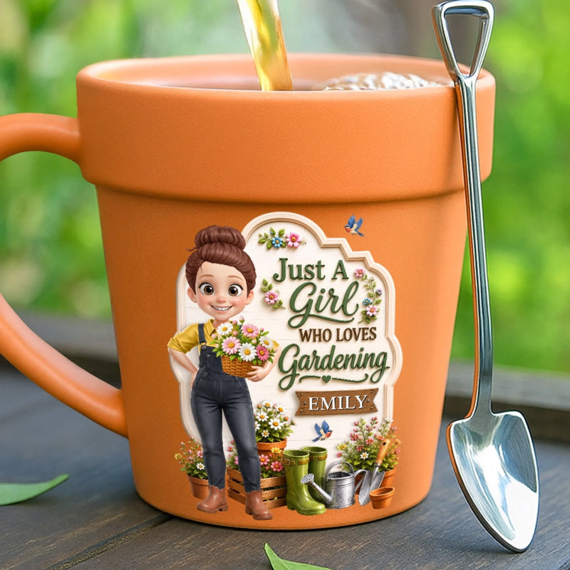Custom Plant Pot Ceramic Mug - Personalised Birthday Garden Gifts For Gardeners - Gardening Girlhood At Its Finest