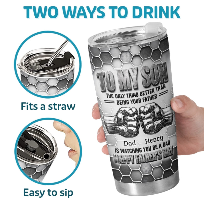 Custom Tumbler - Personalised Father's Day Birthday Gifts For Son - Never Forget How Loved You Are