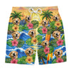 Custom Photo Tropical Hawaiian Aloha Men Beach Shorts - Personalised Summer Vacation And Travel Gifts For Dog Cat Lovers, Dog Dad And Mum, Cat Owners - Starry Nights, Puppy Days