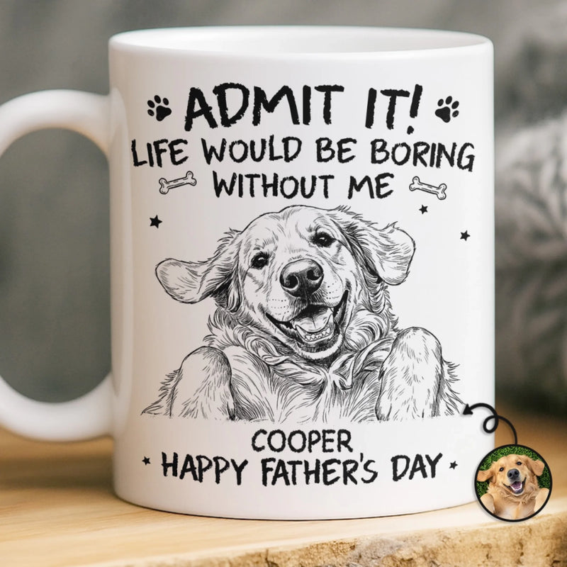 Custom Photo Mug - Personalised Father's Day Birthday Gifts For Dog Cat Lovers, Dog Dad And Mum, Cat Owners - My Best Friend Has Paws