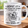Custom Photo Mug - Personalised Father's Day Birthday Gifts For Dog Cat Lovers, Dog Dad And Mum, Cat Owners - My Best Friend Has Paws