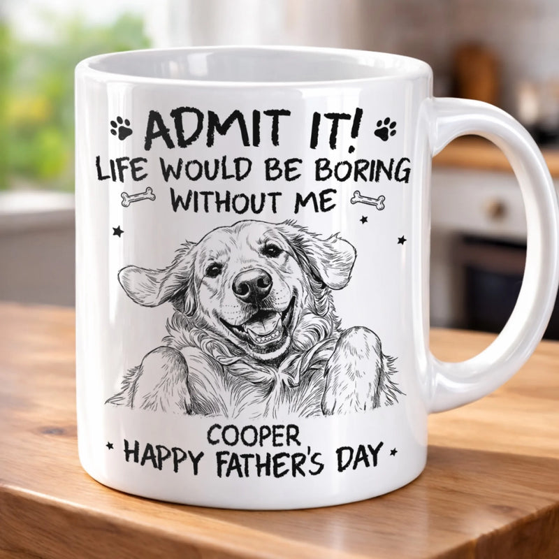 Custom Photo Mug - Personalised Father's Day Birthday Gifts For Dog Cat Lovers, Dog Dad And Mum, Cat Owners - My Best Friend Has Paws