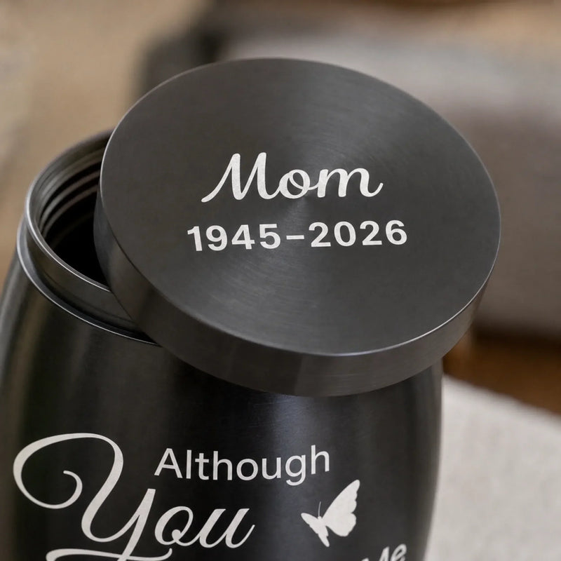 Custom Memorial Urn - Personalised Memorial Sympathy Gifts For Loss Of Mum, Dad – Forever In Our Hearts