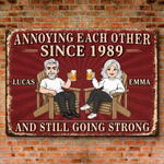 Custom Home Decor Metal Sign - Personalized Anniversary Wedding Gifts For Husband And Wife, Him And Her - Still Driving Each Other Crazy