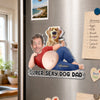 Custom Photo Dad Bod Belly Squishy Acrylic Fridge Magnet – Personalised Father's Day Funny Gifts For Dog Cat Lovers, Dog Dad, Cat Owners – Paws Make Life Better