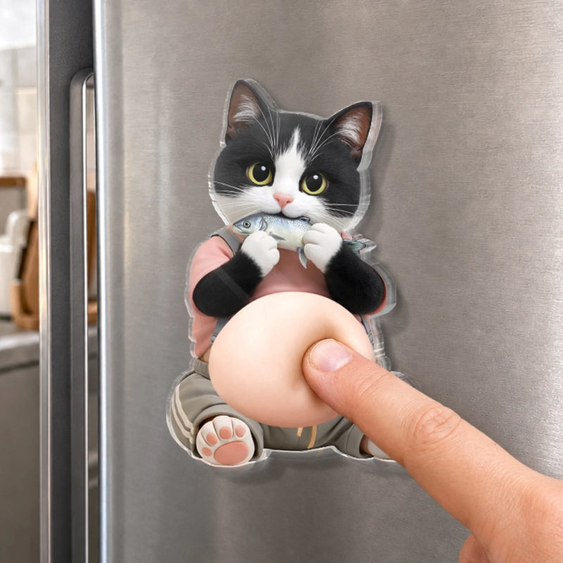 Custom Photo Squishy Acrylic Fridge Magnet – Personalised Birthday Gifts For Dog Cat Lovers, Dog Dad And Mum, Cat Owners - Behold The Glorious Roundness