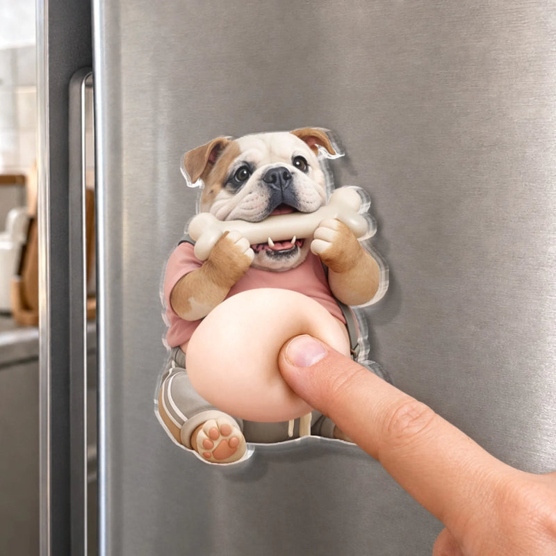 Custom Photo Squishy Acrylic Fridge Magnet – Personalised Birthday Gifts For Dog Cat Lovers, Dog Dad And Mum, Cat Owners - Behold The Glorious Roundness