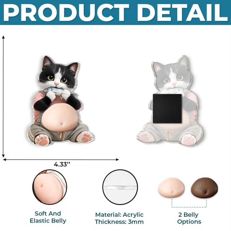 Custom Photo Squishy Acrylic Fridge Magnet – Personalised Birthday Gifts For Dog Cat Lovers, Dog Dad And Mum, Cat Owners - Behold The Glorious Roundness